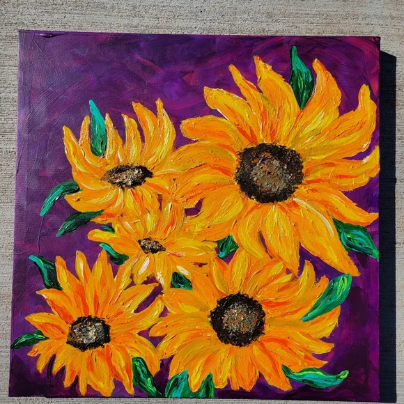 "Sun Chasers"Acrylic on Gallery Wrapped Canvas Original Artwork 24in X 24in - Picture 5 of 8